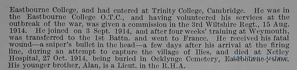 Gee R F M 2nd Lt 1st Wiltshire Regiment Obit Part 2