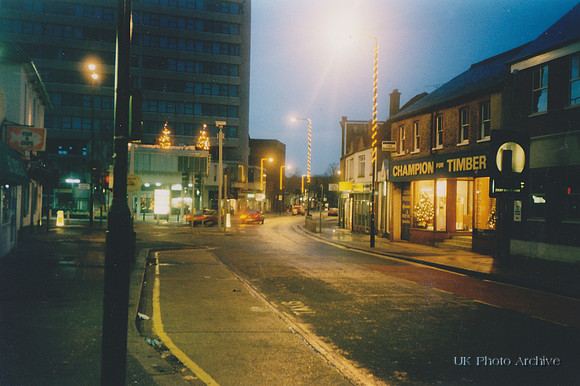 The Bottom Of Sutton High Street And Eagle Star House Decorated For Christmas 1990s