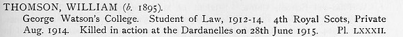 Thomson W Pte 4th Royal Scots Obit