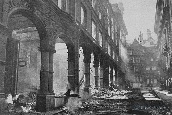 Cook Street Arcade Liverpool Burning After The Blitz May 1941