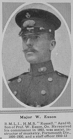 Esson W Major H.M.S Russell Royal Marine Light Infantry The Sphere 24th Jun 1916