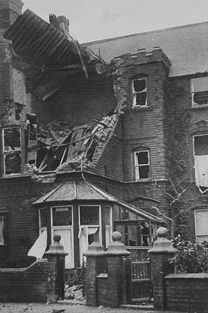A House In Lonsdale Road Scarborough Wrecked By A German Shell