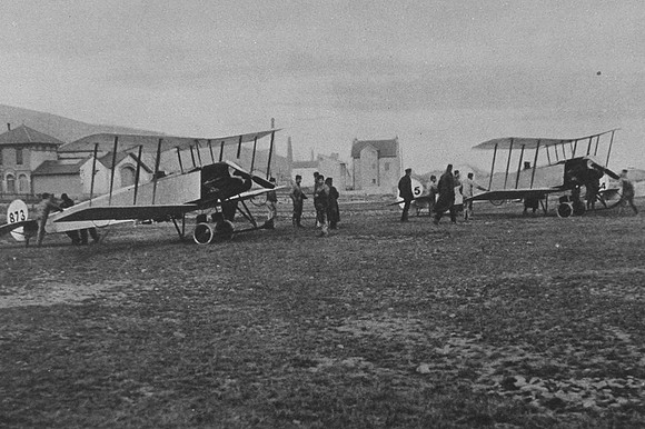 British Biplanes About To Leave For The Attack On The Zeppelin Factory And Sheds At Friedrichshafen