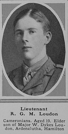 Loudon R G M Lt 6th Cameronians (Scottish Rifles) The Sphere 29th July 1916