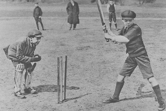 Children Playing Cricket At Parliament Hill Fields London 1920s