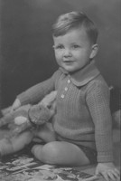 A Little Boy With His Toy Rabbit 1950s