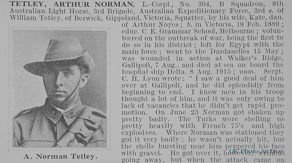Tetley A N LCpl 304 8th Australian Light Horse Obit Part 1