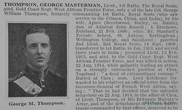Thompson G M Lt 1st Royal Scots Obit Part 1