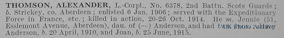 Thomson A LCpl 6378 2nd Scots Guards