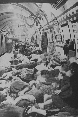 A Scene At Picadilly Underground Station In September 1940 Of People Taking Refuge From German Bombs