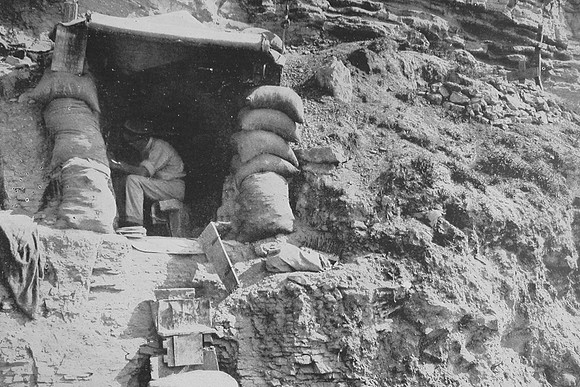 An Officers Dug Out In The Side Of A Ravine On The Gallipoli Peninsula