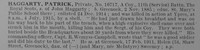 Haggarty P Pte 16717 11th Royal Scots Obit