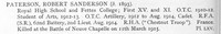 Paterson R S 2nd Lt Royal Horse Artillery Obit