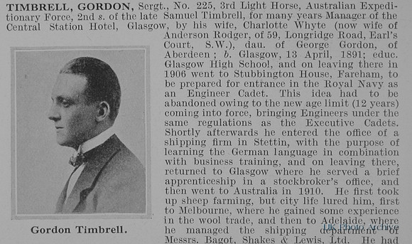 Timbrell G Sergt 225 3rd Australian Light Horse Obit Part 1
