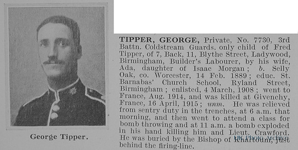 Tipper G Pte 7730 3rd Coldstream Guards Obit