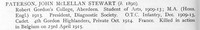 Paterson J M S Pte 2885 4th Gordon highlanders Obit