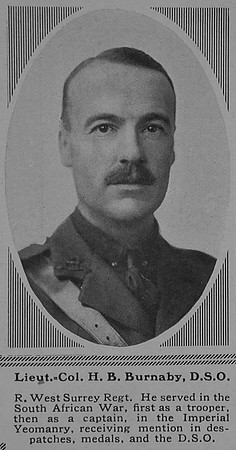 Burnaby H B Lt Col DSO 11th The Queen's (Royal West Surrey Regiment) The Sphere 28th Oct 1916