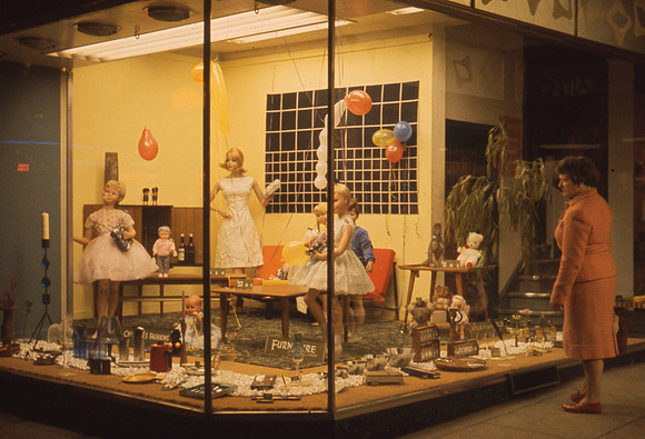 The Window Of The Broadloom Mills Shop in Newcastle Upon Tyne, Grey Street In 1963