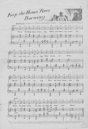 Sheet Music Keep The Home Fires Burning