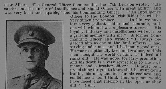 Agate N S 2nd Lt 18th London Regt Obit Part 2 De Ruvignys Roll Of Honour Vol 4