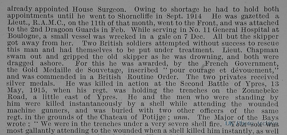 Chapman G M Lt Royal Army Medical Corps Obit Part 2