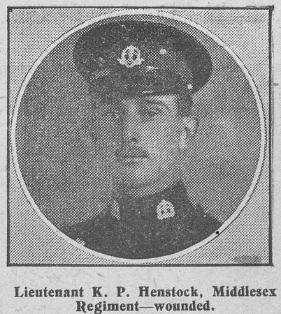 Henstock K P Lt Middlesex Regiment The Graphic 9th Sep 1914