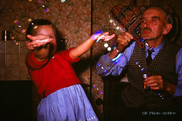 Blowing Bubbles At Christmas 1950s