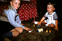 Playing With Toy Cars Christmas 1950s