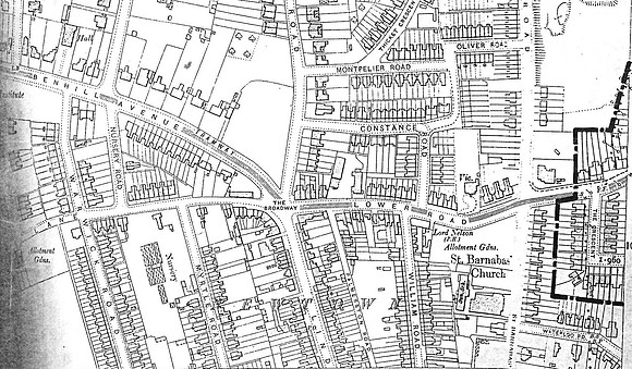 Sutton 1913 Map Lower Road Area