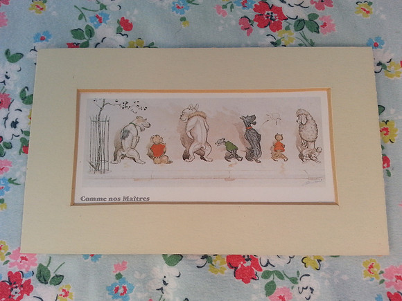 Small Mounted Print Dirty Dogs of Paris Boris O'Klein Comme Nos Maitres