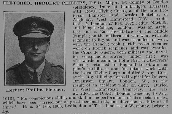 Fletcher H P Major DSO 1st County Of London Yeomanry Obit De Ruvignys Roll Of Honour Vol 3