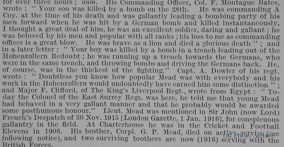 Mead C Lt 2nd East Surrey Regiment Obit Part 2