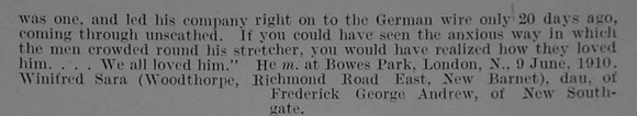 Warry J L 2nd Lt 8th Notts & Derby Regiment Obit Part 2 De Ruvignys Roll Of Honour Vol 3
