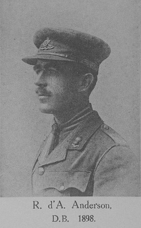 Anderson R d'A Major Royal Garrison Artillery