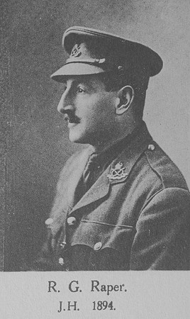 Raper R G Major 8th South Staffordshire Regiment