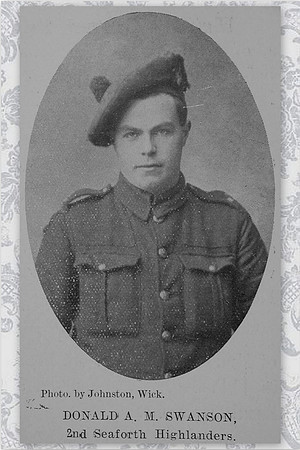 Swanson D A M Pte 2nd Seaforth Highlanders The Sword Of The North Highland Memories Of The Great War 1