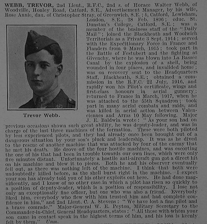 Webb T 2nd Lt Royal Flying Corps Obit De Ruvignys Roll Of Honour Vol 3