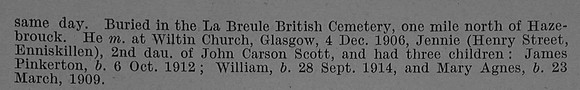 Wilson W Sergt Major 1444 8th Royal Inniskilling Fusiliers Obit Part 2 De Ruvignys Roll Of Honour Vol 4