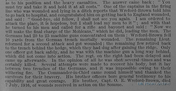 Wreford-Brown C Captain DSO 2nd Northumberland Fusiliers Obit Part 3 De Ruvignys Roll Of Honour Vol 1