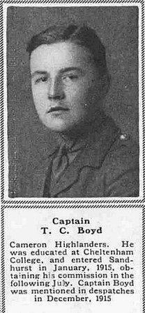 Boyd T C Captain Cameron Highlanders The Sphere 15th Sep 1917