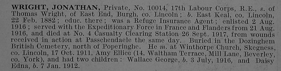 Wright J Pte 10014 Royal Engineers Obit De Ruvignys Roll Of Honour Vol 3