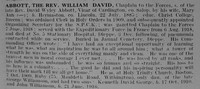 Abbott W D Chaplain Army Chaplains Obituary De Ruvignys Roll Of Honour Vol 5