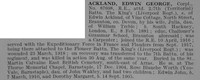 Ackland E G Cpl Royal Engineers Obit De Ruvignys Roll Of Honour Vol 5
