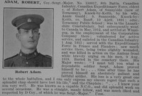Adam R Coy Sergt Major 8th CEF Obit De Ruvignys Roll Of Honour Vol 5