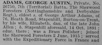 Adams G A Pte 7th Notts And Derby Regiment Obit Part 1 De Ruvignys Roll Of Honour Vol 5