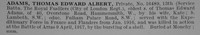 Adams T A Pte 13th Royal Fusiliers Obit De Ruvignys Roll Of Honour Vol 5