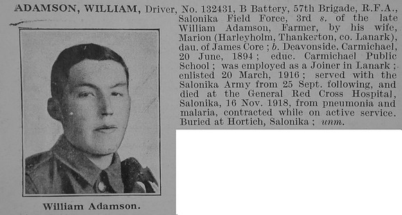 Adamson W Dvr Royal Field Artillery Obit De Ruvignys Roll Of Honour Vol 5