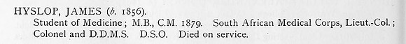 Hyslop J Col South African Medical Corps