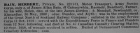 Bain H Pte 227571 Army Service Corps Obituary De Ruvignys Roll Of Honour Vol 5