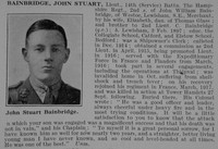 Bainbridge J S Lt 14th Hampshire Regiment Obit De Ruvignys Roll Of Honour Vol 5